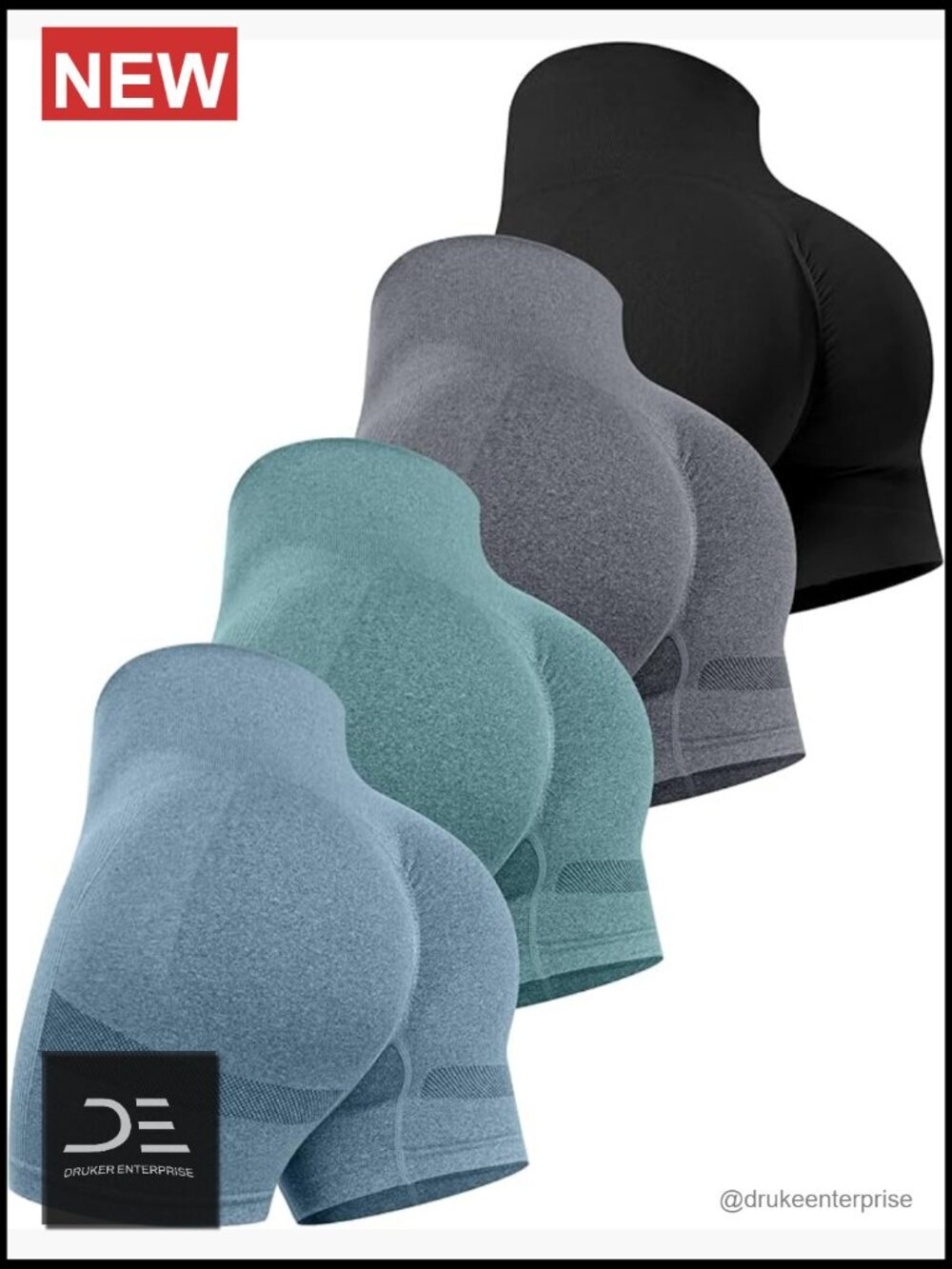 High Waisted Scrunch Booty Shorts, Seamless Butt Lifting Workout Shorts